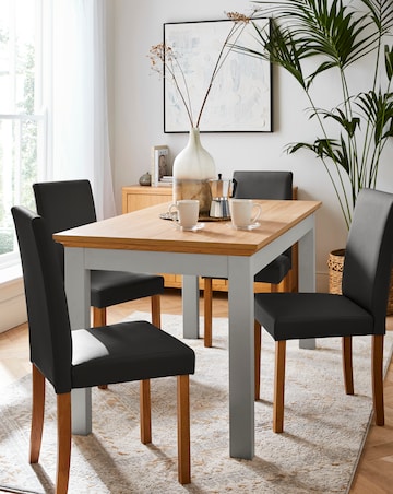 Julipa Ashford Table with 4 Ava Faux Leather Chairs