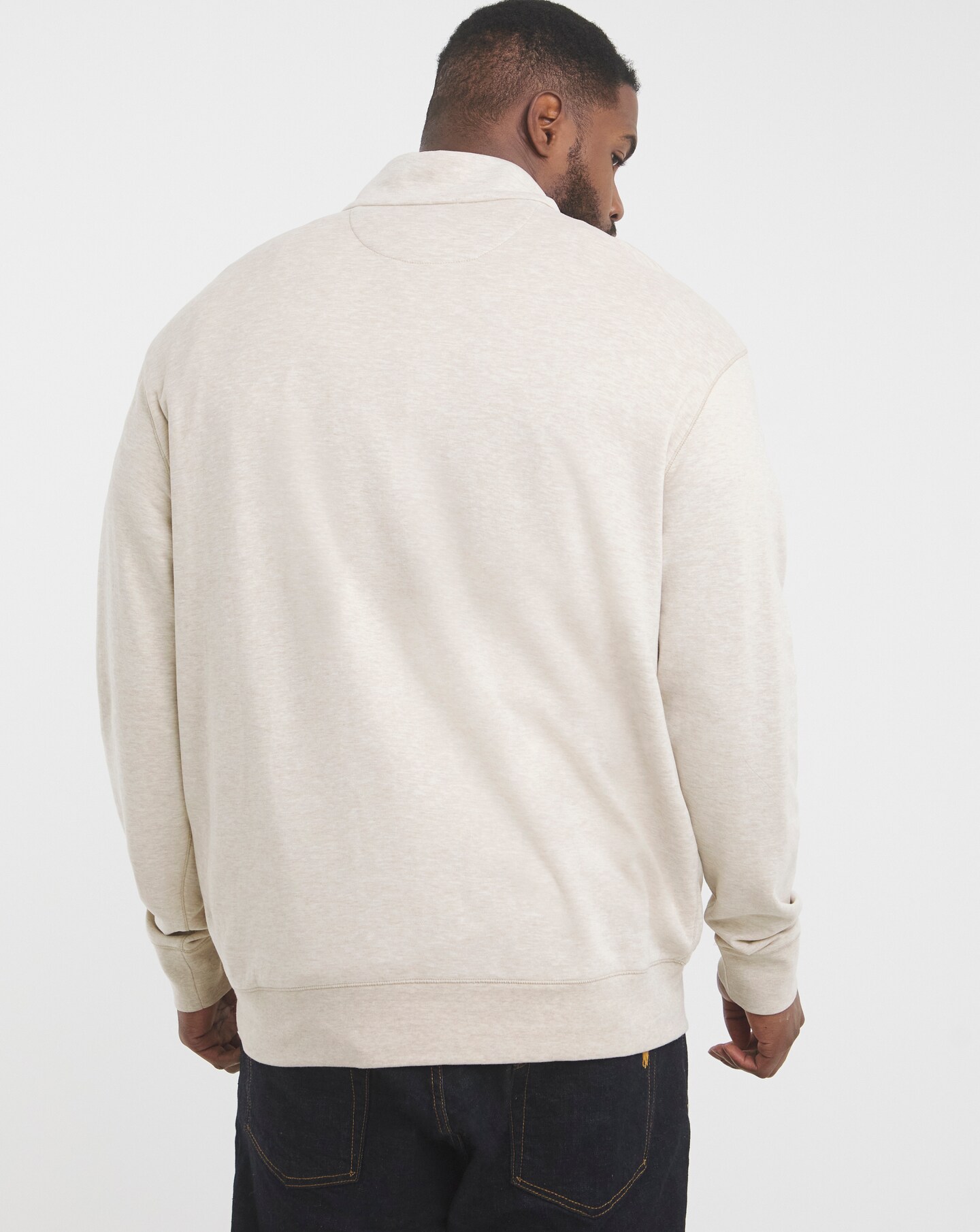 Polo Ralph Lauren 1/4 Zip Sweat Top - Beige | Jacamo