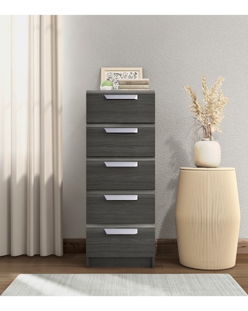 Lugo Ready Assembled 5 Drawer Tallboy Chest