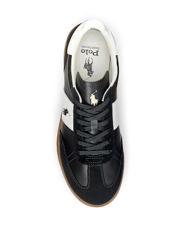 Polo Ralph Lauren Heritage Aera Leather Trainers - Black/White