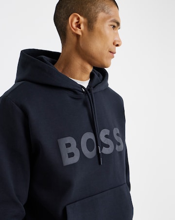 BOSS Large Logo Hoodie - Navy