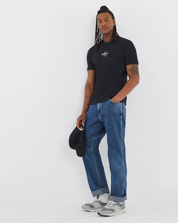 Calvin Klein Jeans Short Sleeve Micro Monologo T-Shirt - Black