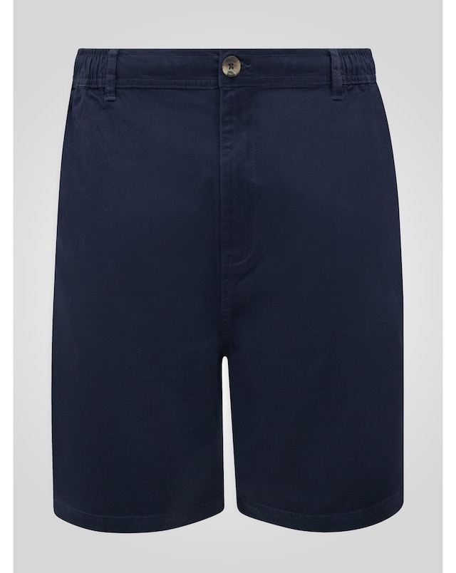 D555 Spencer Navy Full Elastic Waist Stretch Shorts With Drawcord
