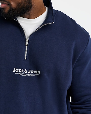 Jack & Jones Versterbro Logo 1/4 Zip Tracksuit Set - Navy