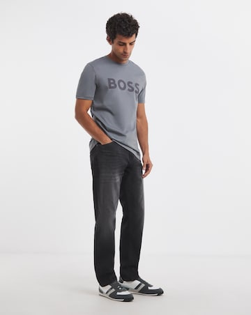 BOSS Short Sleeve Large Logo T-Shirt - Charcoal