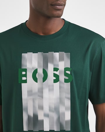 BOSS Short Sleeve Green Graphic Logo T-Shirt