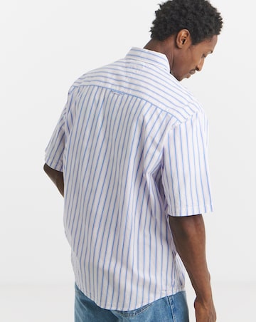 Tommy Jeans Short Sleeve Stripe Poplin Shirt - Ecru