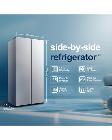 Fridgemaster MS83430ES 80cm American Fridge Freezer - Silver