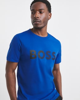 BOSS Short Sleeve Tape Logo T-Shirt - Bright Blue