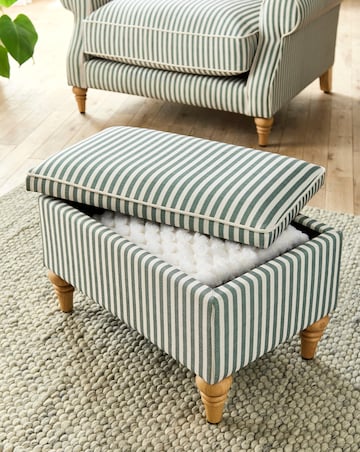 Naomi Stripe Storage Footstool