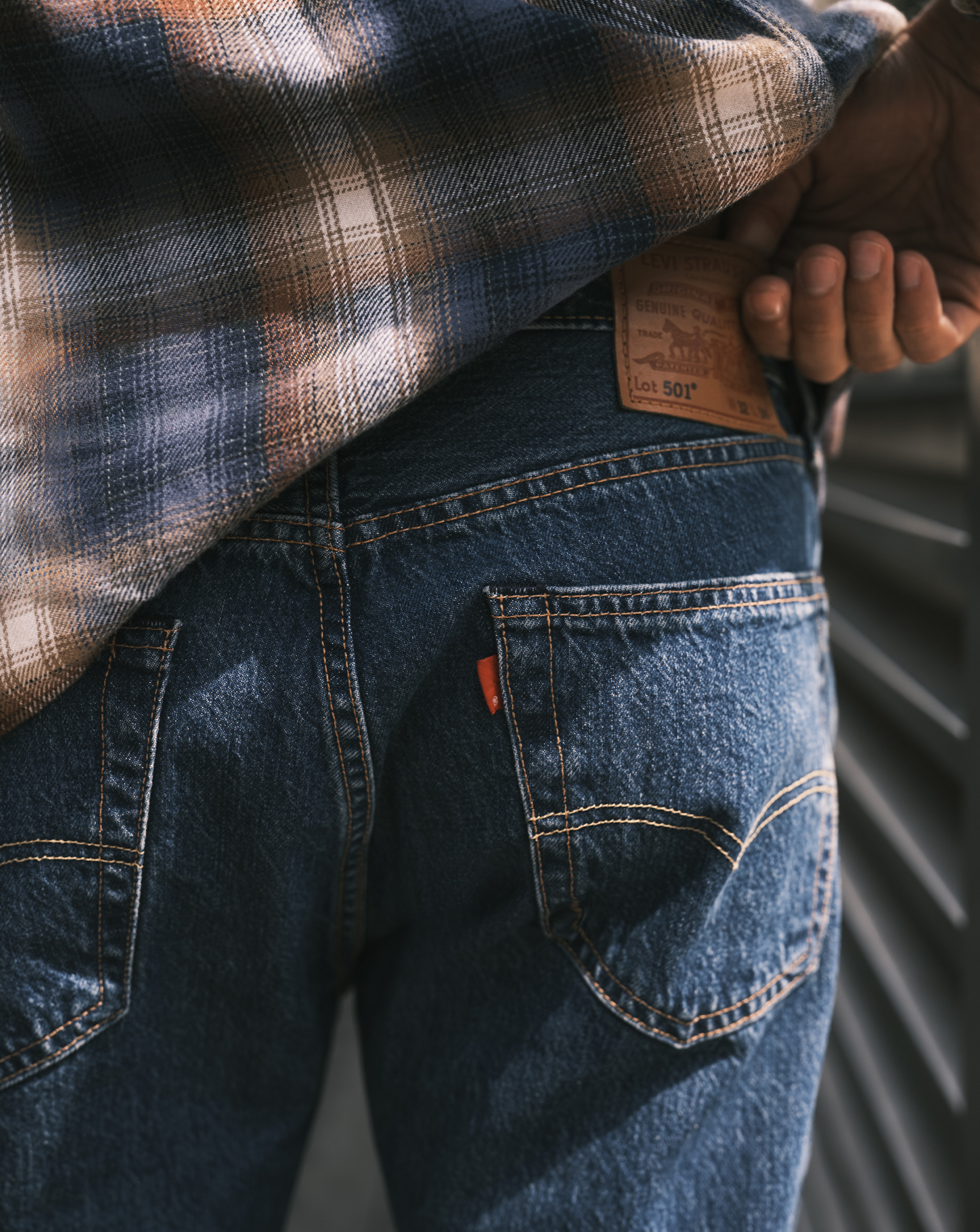 Model wearing Levi's jeans