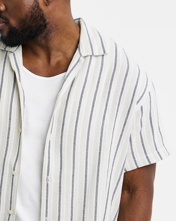 Jack & Jones Coba Stripe Resort Shirt - Natural