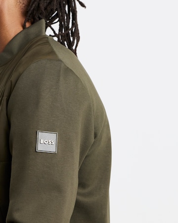 BOSS Hybrid Zip Through Sweat - Dark Green