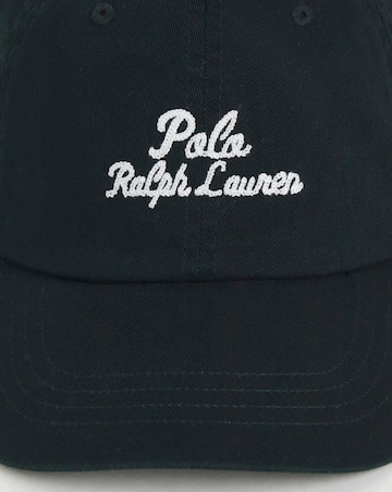 Polo Ralph Lauren Script Logo Black Cap | Jacamo