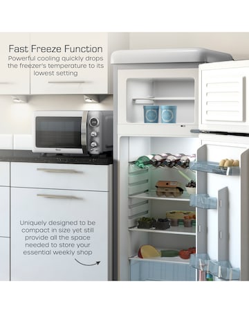 Swan SR11010GRNE Retro 30/70 Top Mounted Fridge Freezer - Grey