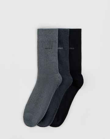 BOSS 3 Pack Classic Socks - Navy/Grey