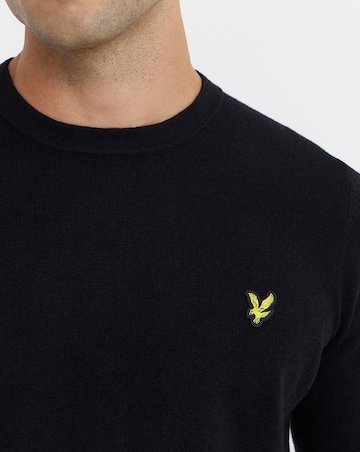 Lyle & Scott Cotton Merino Crew Neck Jumper - Black