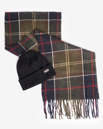 Barbour Swinton Beanie & Galingale Scarf Gift Set - Tartan