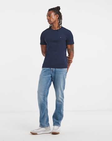 Tommy Jeans 2 Pack Short Sleeve Slim T-Shirt - Ecru/Navy