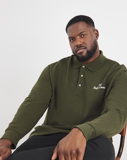 Polo Ralph Lauren Long Sleeve Script Logo Polo - Alpine