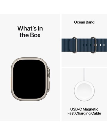 Apple Watch Ultra 2 GPS + Cellular, 49mm Titanium Case with Blue Ocean Band