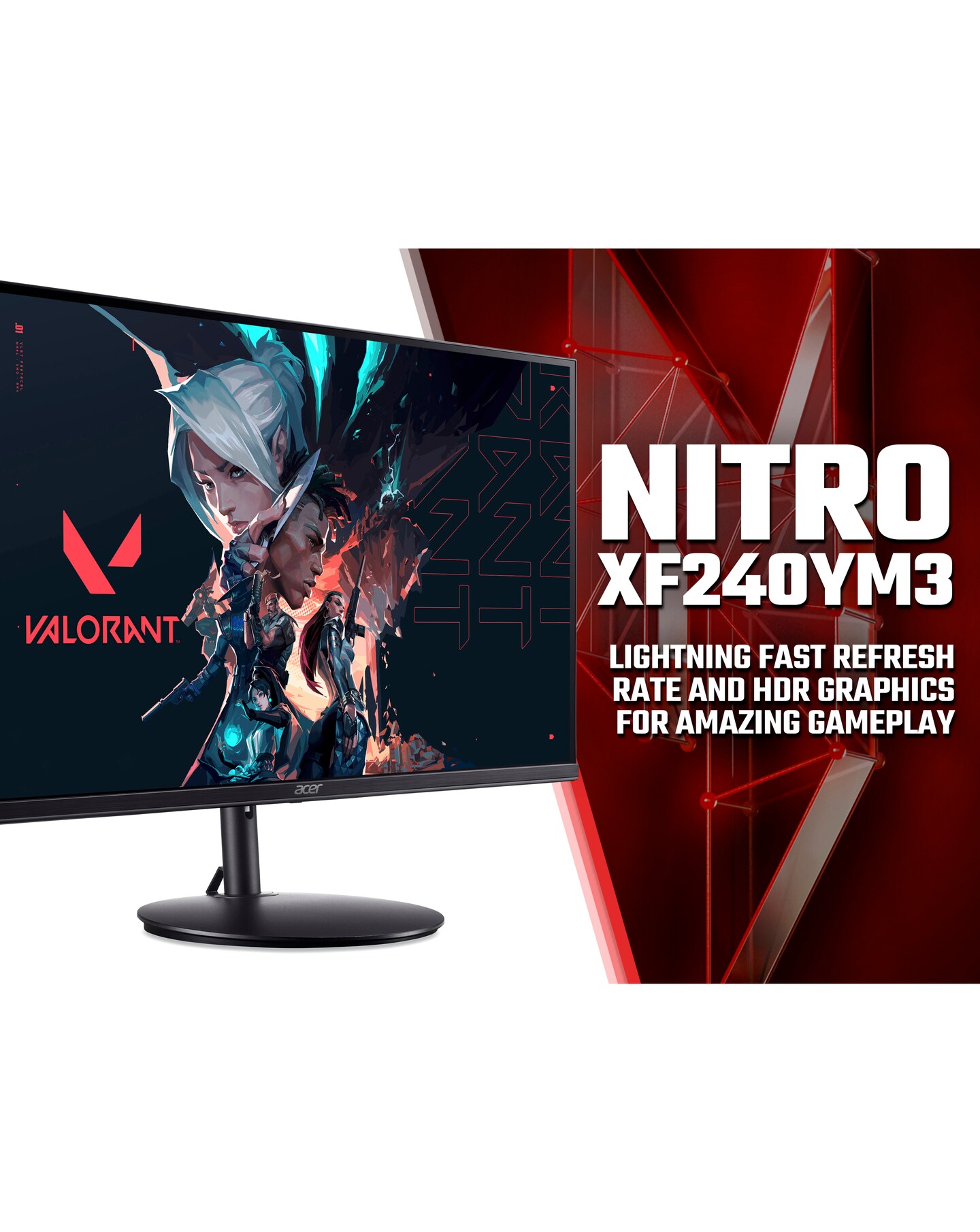 Acer Nitro XFO 23.8in FHD ZeroFrame 180Hz 4ms Gaming Monitor with