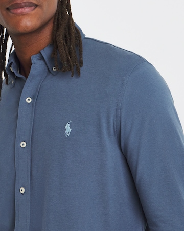 Polo Ralph Lauren Long Sleeve Stretch Mesh Shirt - Royal Blue