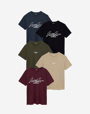 Jack & Jones Cover Logo T-Shirt 5 Pack - Multi