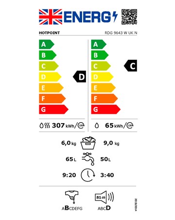 HOTPOINT RDG9643WUKN 9+6kg 1400rpm Washer Dryer
