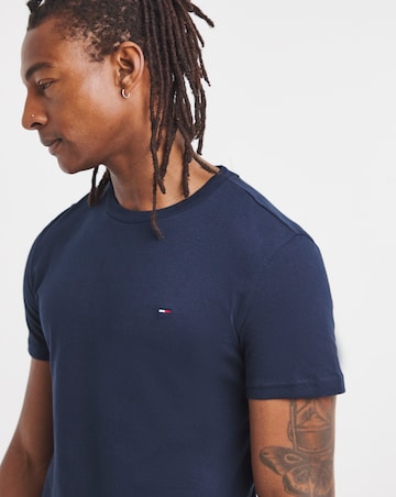 Tommy Jeans 2 Pack Short Sleeve Slim T-Shirt - Ecru/Navy