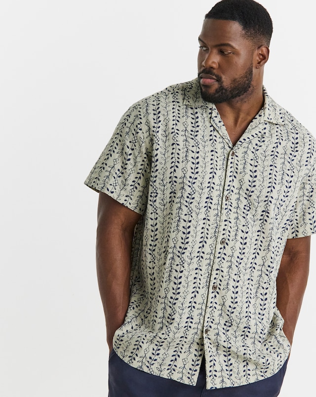 Jack & Jones Premium Lyon Printed Shirt - Natural