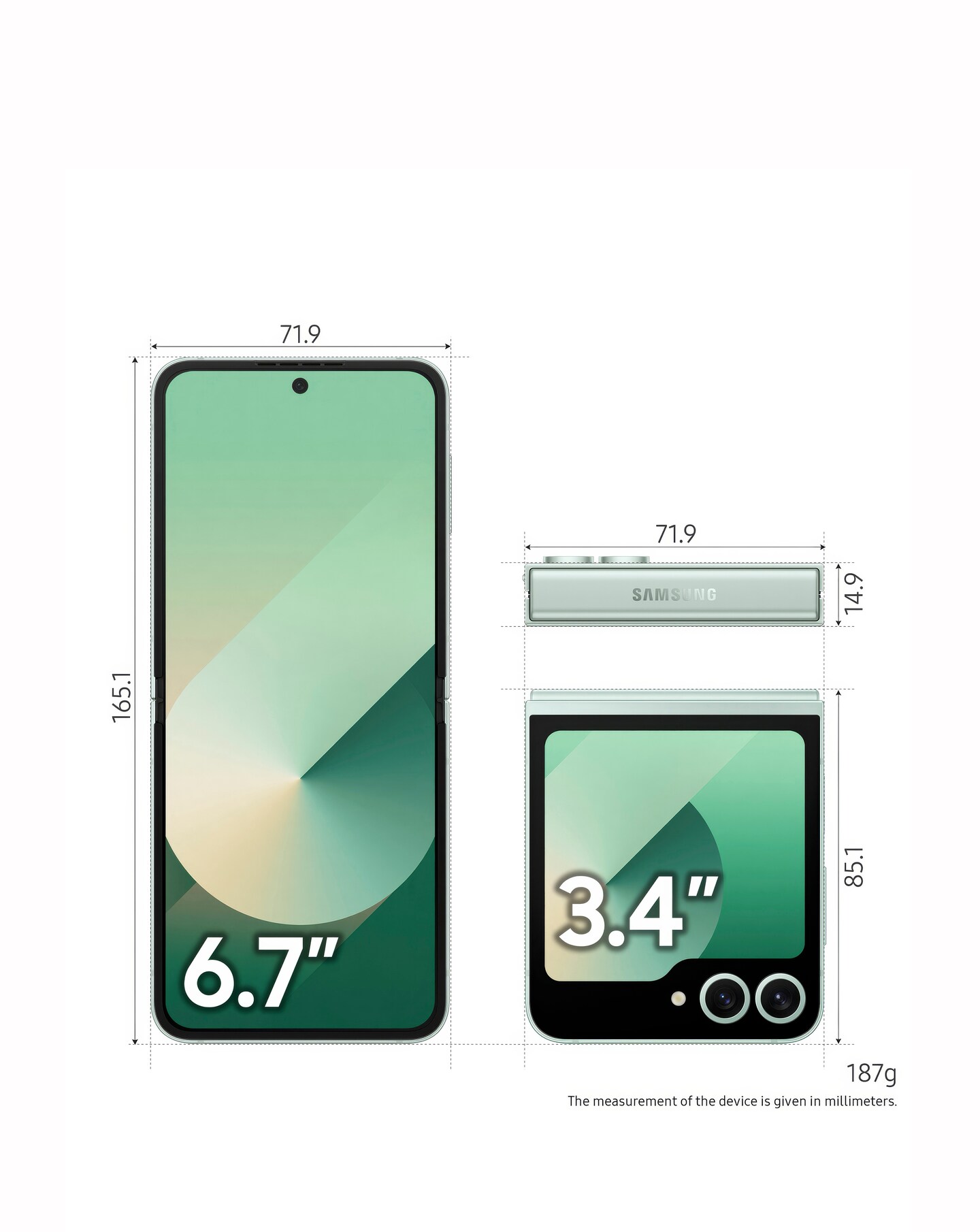 Samsung Galaxy Z Flip6 512GB 5G - Mint - Galaxy AI | Jacamo