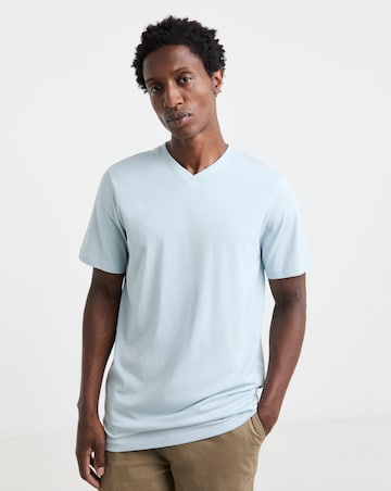 Pure Cotton V Neck T-Shirt Long