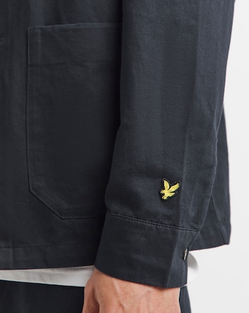 Lyle & Scott Linen Blend Overshirt - Navy