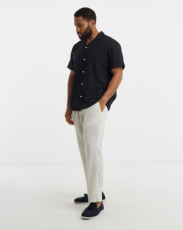 Jack & Jones Breeze Linen Blend Resort Shirt - Black