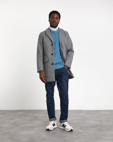 Blue Pigment Dyed Slouch Knitted Jumper