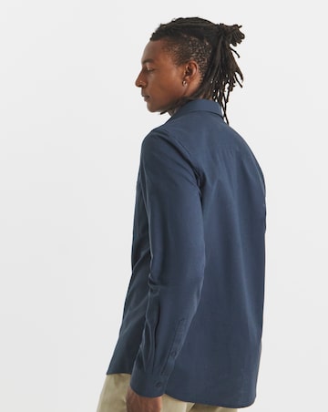 Long Sleeve Linen Blend Shirt Long