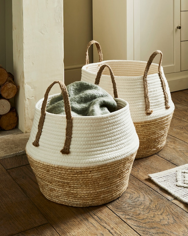 Julipa Set Of 2 Two Tone Belly Baskets