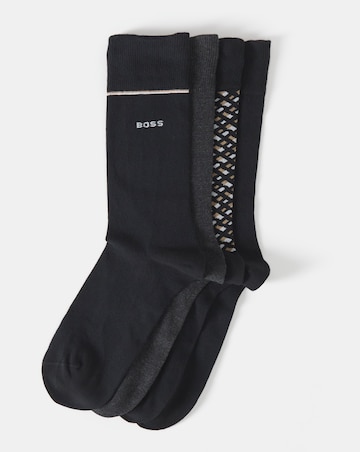 BOSS 4 Pack Monogram Sock - Black