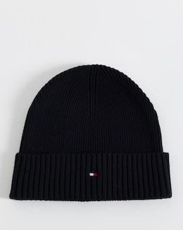 Tommy Hilfiger Flag Pima Cotton Beanie - Black