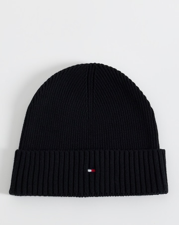 Tommy Hilfiger Flag Pima Cotton Beanie - Black