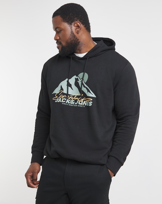Jack & Jones Mountain Graphic Hoodie - Black