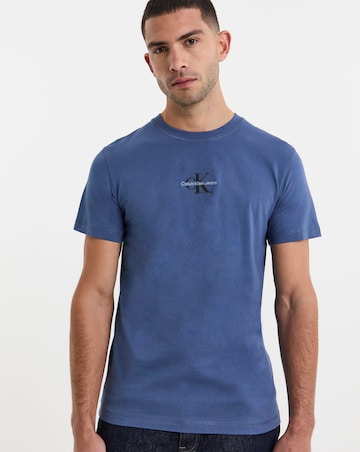 Calvin Klein Jeans Short Sleeve Monologo T-Shirt - Indigo
