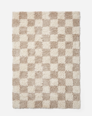 Nomad Shaggy Chequerboard Cosy Rug