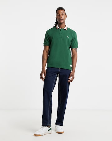 Lacoste Short Sleeve Contrast Collar Polo - Green
