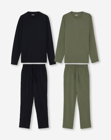 2 Pack Long Sleeve Open Hem PJs