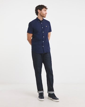 Lyle & Scott Short Sleeve Oxford Shirt - Navy