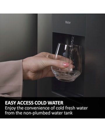 Haier Series 3 HSR3918EWPG American Fridge Freezer, Non-Plumbed - Silver