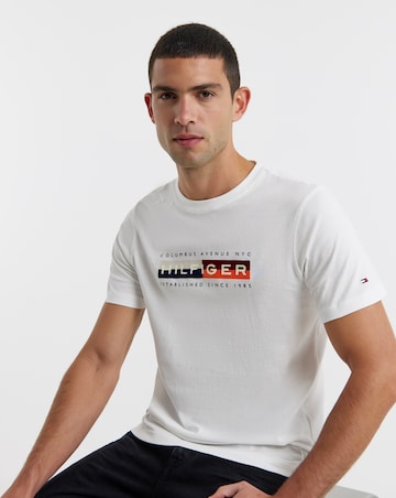 Tommy Hilfiger Short Sleeve Colour Block Graphic T-Shirt - White