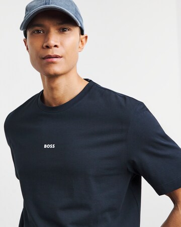 BOSS Short Sleeve Dark Blue Centre Logo T-Shirt